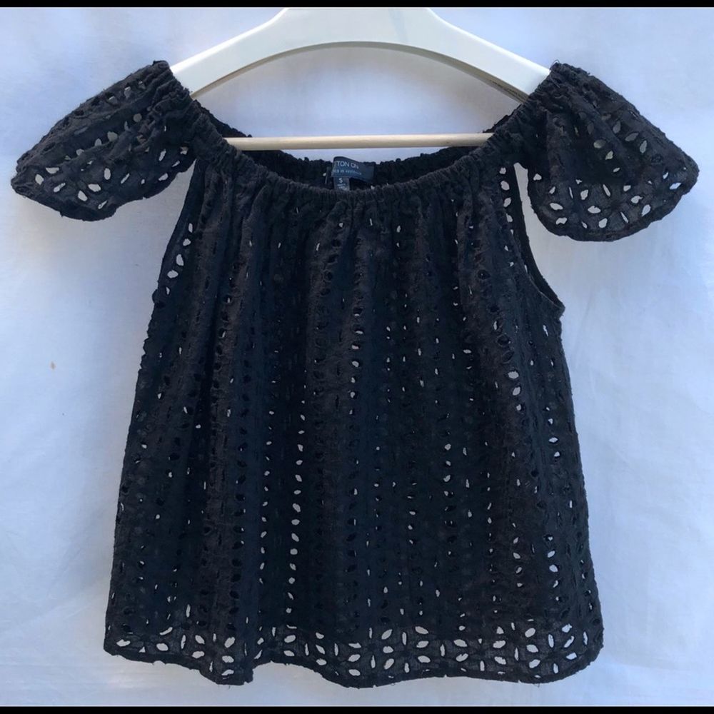 Cotton On Eyelet Embroidery Top w/ Flutter Sleeves